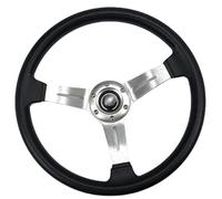 Car Steering Wheel, Sport Steering Wheel Automotive Modification Universal PU 350MM Racing Competitive Tools accesorios para auto(Silver)
