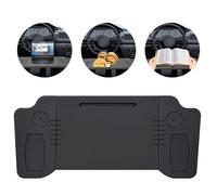 Car Steering Wheel Tray Table for Tesla Model 3 Model Y, Portable Triple Folding Vehicle Seat Mount Desk, Black Car Laptop Holder and Car Tray Table for Eating, Working, Reading, Notebook Laptop