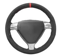 Car Steering Wheel Wrap For For 911 997 For Boxster 987 For Cayman 2004-2010 Full Soft Black Suede Braid Car Steering Wheel Cover(Red thread marker)