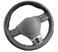 Car Steering Wheel Wrap For VW For Golf For Tiguan For Passat B7 For Touran For Jetta Mk6 Car Steering Wheel Cover Braiding Artificial Leather(Black Thread)