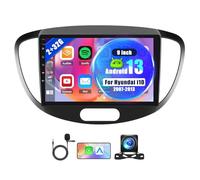 Car Stereo 2 Din for Hyundai i10 2007-2013, with Wireless Carplay Android Auto & 9in Touchscreen, GPS Navi Bluetooth EQ WiFi Voice Control SWC Mirror Link Steering Wheel DAB+ Backup Camera Mic, 2+32G