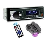 Car Stereo Bluetooth Hands-free, Aototeck Single DIN 12V-24V Car Radio with TF/Dual USB/AUX Port, 1 Din Car Audio FM Radio with Colors Lighting, Digital MP3 Player with Steering Wheel Remote Control
