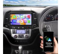 Car Stereo for Hyundai Santa Fe 2006-2012 Radio 4+64G Android 14 Wireless Carplay Android Auto GPS Navi 9in with Bluetooth Wifi FM/RDS SWC Mirror Link Split Screen + AHD Camera/Mic