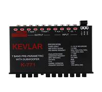 Car Stereo Graphic Equalizer, Car Audio Graphic Equalizer Universal Low Pass 7-Band Gain Adjustment High Level Input EQ for Stereo System