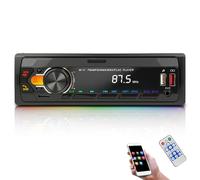 Car Stereo Radio Bluetooth 5.0, FM 7 Colors Car Radio With Bluetooth Hands-Free Calling, Car Radio With 2Usb/Aux/Sd/Mp3 Player Remote Control, With Voice Assistant, Supports Ios/Android