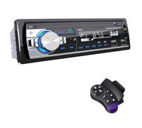 Car Stereo Radio Bluetooth 5.0, Hands-Free Calling, 4x65W 1 Din MP3 Player with Clock/Remote Control, Supports 2 USB/AUX in/TF/SD for iOS Android