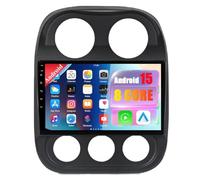 Car Stereo Radio for Jeep Compass Patriot 2010-2016 Android 15 Head Unit with Wireless Carplay Android Auto, 9 inch Touch Screen Bluetooth WiFi GPS FM Backup Camera(8-Core(2G+32G))
