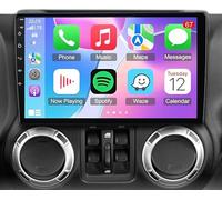 Car Stereo Radio for Jeep Wrangler JK 2007-2017, 2 Din GPS Navi Head Unit Radio for Carplay Android Auto 10.1inch Touch Screen Bluetooth DAB+ WiFi RDS SWC DVR Split Screen Backup Camera 4+64G