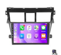 Car Stereo Radio for To-yota Yaris Vios 2007-2014, 9 inch Touch Screen Head Unit Wireless Carplay Android Auto Bluetooth5.0 32EQ 1280 * 720P GPS WiFi AHD Backup Camera MIC(Color:4 CORE 2+32G)