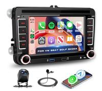 Car Stereo Radio for VW Golf Passat Polo Tiguan Skoda Seat AM/FM/RDS,Hodozzy 7" IPS Touchscreen Car Radio with Wireless Carplay Android Auto Youtube Bluetooth EQ USB Canbus SWC Reverse Camera