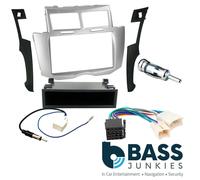 Car Stereo Radio Silver Single Din Panel Fitting Kit For A Toyota Yaris MK2 2007