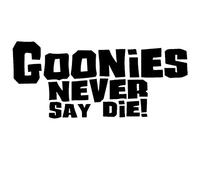 Car Sticker 14.6 * 6.5Cm Goonies Never Say Die Fashion Car Styling Decal Stickers Car Accessories Black/Silver