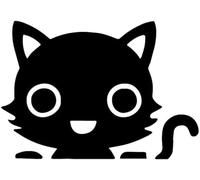 Car Sticker 15.3X10.8CM Cute Cat Window Vinyl Car Stickers Decal Graphics Funny Cartoon Black/Silver