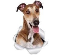 Car Sticker 15Cm D Dog Car Sticker Happy Greyhound Dog Sticker for Wall Fridge Toilet Greyhound Lover Ripped Torn Decal