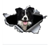 Car Sticker 22 cm (8.7 Inch) Border Collie Sticker 3D Ripped Reflective Car Sticker Funny Border Collie Car Sticker Pet Dog Waterproof Sticker Bumper Rear Window Decor