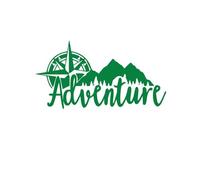 Car Sticker Adventure Text Sticker For Caravan Body Decor Camper Van Compass Stickers RV Vinyl Mountain Decal PVC Sticker(Green,XL 42cm X 64cm)