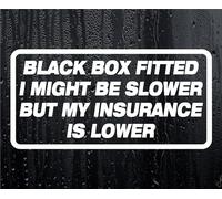 Car Sticker Black Box Fitted Slower But Insurance Is Lower Window Bumper Door Young Driver Decal