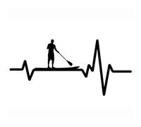 Car Sticker Car Paddle Board Stand Up Heartbeat Vinyl Black/Silver For Citroen Stickers PVC Sticker(Black)