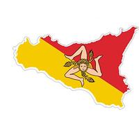 Car Sticker/Decal Map Sicily Italy Sicilian Flag Vinyl