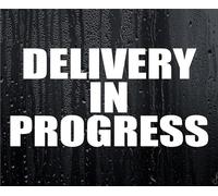 Car Sticker Delivery In Progress Novelty Parcel Food Courier Driver Bumper Door Boot Van Decal
