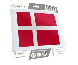 Car Sticker Flag Sticker 10 cm Denmark LAMINIERT EXTRA LONG DURABLE