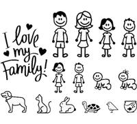 Car Sticker I Love My Family Car Bling Stickers and Decals Pet Cat Dog Animal Decal for Car Window Bumper Decorative Decal Practical Design and Durable Cars Walls,Bumper Stickers, Decals and Magnets