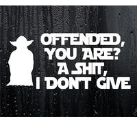 Car Sticker Offended You Are Funny Cute Star Wars Novelty Yoda Van Window Bumper Boot Door Decal Present
