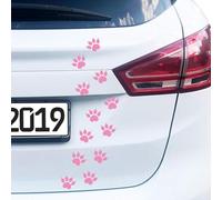 Car Sticker Paws - Weatherproof & Removable Without Residue - Handmade in Germany - Dog or Cat Motif - 5 x 5 cm - Pack of 12 - Various Colours (Light Pink, V2 Cat Paws)