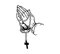 Car Sticker Pearl Rosary God Christ Prayer Gesture Car Sticker Car Tattoos Waterproof Creative Car Reflective Sticker for Motorcycle Car Window