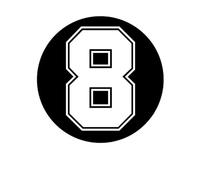 Car Sticker Personality Digit Number 8 Car Motorcycle Bumper Body Rear Window Decorative Decal Waterproof Vinyl Decal,15CM(Black,40x40 cm)