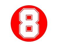 Car Sticker Personality Digit Number 8 Car Motorcycle Bumper Body Rear Window Decorative Decal Waterproof Vinyl Decal,15CM(Colorful,25x25 cm)