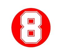 Car Sticker Personality Digit Number 8 Car Motorcycle Bumper Body Rear Window Decorative Decal Waterproof Vinyl Decal,15CM(Red,25x25 cm)