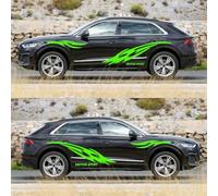 Car Sticker, Personalized Flame Sports Style Modified Waistline Decal, Vinyl Decorative Car Sticker to Cover Scratches(Green)