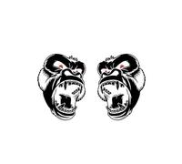 Car Sticker Personalized Stickers body Styling Stick vinyl Decals Angry Gorilla Roar Tattoo Design Graphics Hood Door Pickup Bed Side Vinyl Truck Stickers (Color : Red, Size : L 52X72CM) ( Color : Ner