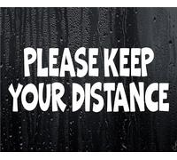 Car Sticker Please Keep Your Distance Warning Novelty Van Cute Window Bumper Boot Door Decal