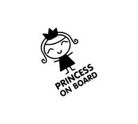 Car Sticker Smiling Girl Pattern Princess On Board Decal(Glossy Black)
