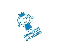 Car Sticker Smiling Girl Pattern Princess On Board Decal(Glossy Blue)