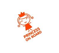 Car Sticker Smiling Girl Pattern Princess On Board Decal(Glossy Orange)