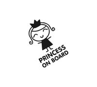 Car Sticker Smiling Girl Pattern Princess On Board Decal(Matt Black)