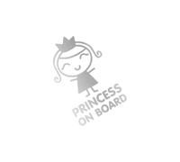 Car Sticker Smiling Girl Pattern Princess On Board Decal(Matt Silver)