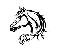 Car Sticker Vinyl 20x20CM Horse Head Beautiful Animal Funny Sticker Decal Reflective Laser Motorcycle Car Styling Stickers(Nero,1pcs20x20CM)