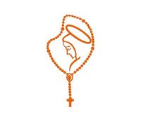 Car Sticker Virgin Mary Fatima Catholic Latin God Vinyl Bumper Body Rear Window Decorative Decal(Orange,25cm x 14cm)