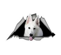 Car Sticker White German Shepherd Car Sticker 18 cm White German Shepherd Ripped Sticker Waterproof Reflective Sticker Pet Dog Sticker Bumper Rear Window Decor