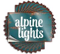 Car Stickers Alpine Lights: A Serene Mountain Evening Scene Stickers 10Pcs Funny Car Stickers Man Cave Sign Funny(8X12CM)