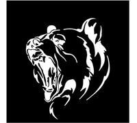 Car Stickers and Decals 13.6Cmx16.4Cm Brown Bear Pattern Bumper Decorate Car Stickers Vinyl Decal Black/Silver (2Pcs)