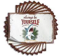 Car Stickers and Decals Always Be Yourself: A Shark's Tropical Adventure Stickers 10Pcs Toolbox Stickers and Decals Decal Stickers for Car(12X18CM)