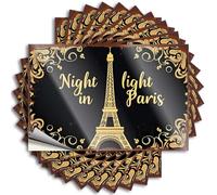 Car Stickers and Decals an Evening Illuminated: A Night in Paris Poster Stickers 10Pcs Toolbox Stickers and Decals Decal Stickers for Car(6X9CM)