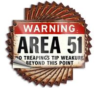 Car Stickers and Decals Area 51 Warning Sign: No Treplings Allowed Beyond This Point Stickers 10Pcs Toolbox Stickers and Decals Decal Stickers for Car(12X18CM)