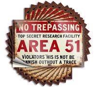 Car Stickers and Decals Area 51 Warning Sign: Top Secret Research Facility Stickers 10Pcs Toolbox Stickers and Decals Decal Stickers for Car(6X9CM)