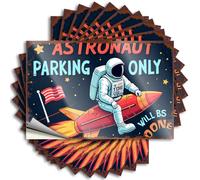 Car Stickers and Decals Astronaut Parking Sign: Space Adventure Unleashed Stickers 10Pcs Toolbox Stickers and Decals Decal Stickers for Car(8X12CM)